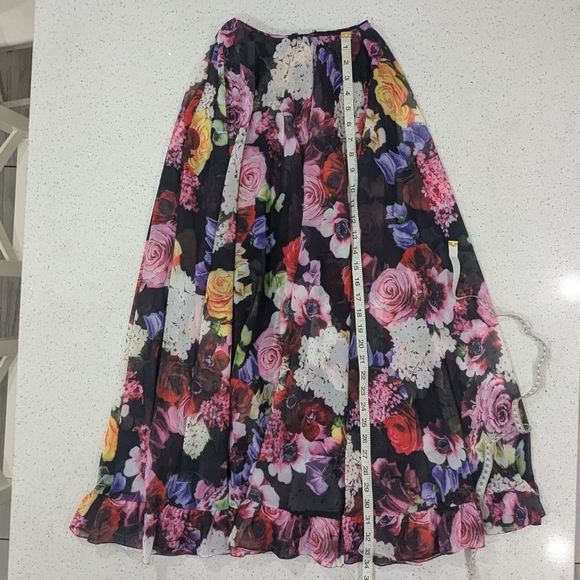 NWT Mac Duggal Ieena Floral Ruffle-Embellished Minidress Chiffon Cape Formal 2 - Picture 6 of 13